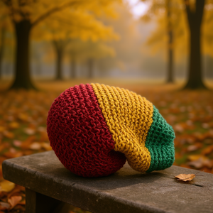 Bonnet en chanvre Rasta, écologique, fait main, unisexe, élégant, chauffe-mains et -pieds avec motif Rasta - Product Image 2