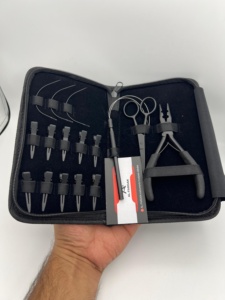 AL-FARDAN INSTRUMENTS Kit d'outils pour extensions de cheveux noir mat, le plus vendu, logo personnalisé accepté, pinces, ciseaux, boucles - Product Image 6