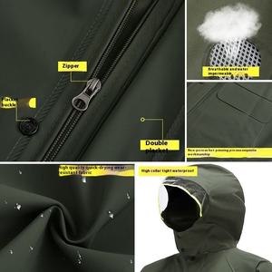 Combinaison de pluie réutilisable et imperméable pour le cyclisme, en tissu Oxford robuste, réfléchissante, ensemble 2 pièces (veste et pantalon) pour le travail en extérieur - Product Image 4