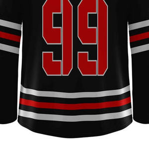 Custom Ice Hockey Jersey Men's Black Red <b>White</b> Sublimated Full Sleeve Breathable Sportswear Adult Regular Fit - Product Image 2
