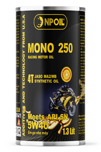 น้ำมันเครื่องยนต์ NPOIL MONO 250 5W40 0.8ลิตร 1ลิตร 1.3ลิตร น้ำมันสำหรับรถจักรยานยนต์/สกู๊ตเตอร์ บรรจุภัณฑ์โลหะ น้ำมันสังเคราะห์ คุณภาพสูงจากเวียดนาม - Product Image 3