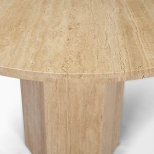 Nouvelle table de salle à manger de style moderne, de forme ronde, avec plateau en marbre travertin et base hexagonale, pour restaurant, hôtel, maison, cuisine, extérieur - Product Image 5
