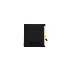 Meuble de rangement cubique moderne en PVC beige et noir avec serrure pour bureau à domicile - Product Image 5