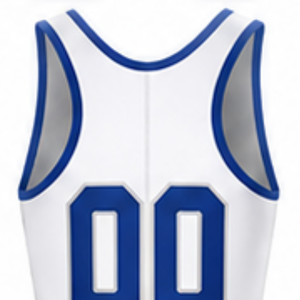 Maillot de lutte sublimé blanc et bleu pour homme, en polyester, uniforme sportif athlétique sans manches, vêtements de lutte pour l'entraînement et les matchs - Product Image 5