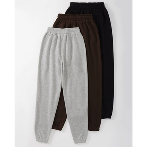 Pantalones Deportivos Casuales para Hombre, Cintura Elástica, 100% Algodón, Peso Medio, Tejido Liso Teñido, para Otoño - Product Image 1