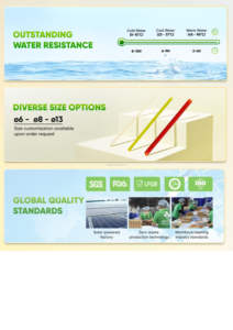 Haute qualité écologique paille de riz Drinkware accessoires emballage personnalisé échantillon gratuit du Vietnam usine Bar accessoire - Product Image 4