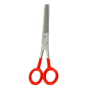 Hair Salon Stylist Barber Thinning <b>Shears</b> 6 Inch Red Handle Stainless Steel Texturizing Scissors Professional Grooming <b>Tool</b> - Product Image 3