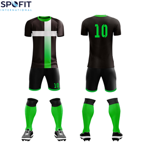 Ensemble d'uniformes de football respirants unisexes, légers, à séchage rapide, en tissu 100% polyester, avec design personnalisé et service OEM - Product Image 4