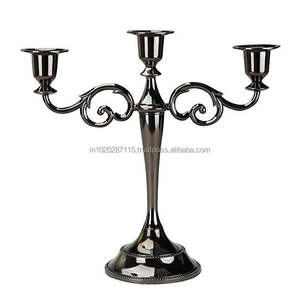 Candelabro de metal negro moderno adecuado para la decoración contemporánea del hogar y el elegante ambiente interior minimalista - Product Image 3