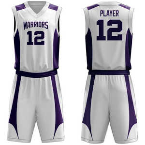 Conjunto de uniforme de baloncesto personalizado, camiseta de baloncesto para hombre o mujer, conjunto deportivo blanco y morado con cuello en V para entrenamiento y partidos. - Product Image 3