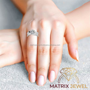 Plata de Ley 925 sólida 2ct corte redondo brillante Cz Diamond Pave Set increíble forma de rosa compromiso anillo de boda para mujer - Product Image 6