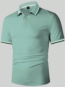 T-shirt décontracté à manches courtes pour homme, T-shirt vert d'été, formel, pour cérémonie - Product Image 3