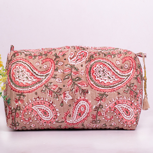 Pochette de maquillage multifonctionnelle suspendue en coton écologique imprimé, grande capacité, pour l'été, unisexe, portable - Product Image 3