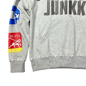 Sweat-shirt à capuche graphique vintage personnalisé, coupe oversize, effet vieilli, streetwear, en coton épais, style Y2K - Product Image 4