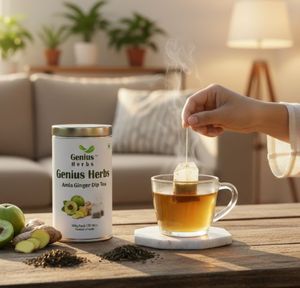 Sachets de thé Amla Gingembre les mieux notés – Mélange de fruits superaliments rafraîchissant, sans caféine, boisson à base de plantes, ingrédients purs, vente en gros - Product Image 3