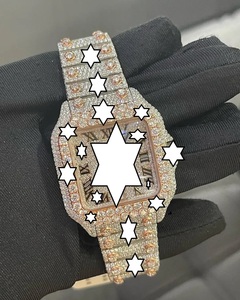 Reloj de Lujo con Moissanita VVS, Acero Inoxidable, 41 mm, Movimiento Automático Japonés, Edición Limitada, Bisel con Diamantes Rosa Rubí, Esfera Cuadrada - Product Image 1