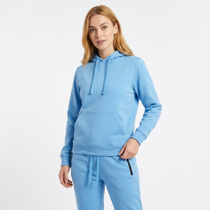 Conjunto Deportivo Unisex Azul con Capucha, 100% Algodón, Sudadera con Cordón y Pantalones Deportivos de Color Sólido para Otoño - Product Image 6