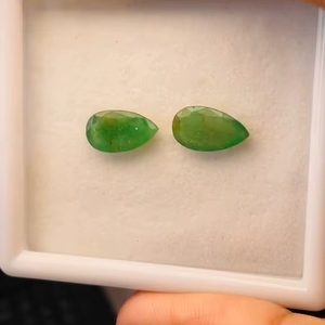 Par de esmeraldas naturales de Zambia, corte pera, 6.15 quilates, piedra preciosa de buena calidad, buen brillo, color verde agradable, pulido perfecto para joyería. - Product Image 5