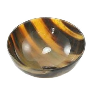 Bol de service en corne de buffle avec grain naturel et design écologique Ensemble de bol de service sculpté à la main en corne de boeuf Vaisselle rustique - Product Image 6