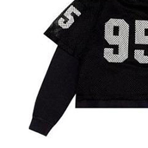 เสื้อยืดแขนยาวผู้ชายสีดำคุณภาพสูง ดีไซน์ทันสมัย แบบสองชั้น ทรงหลวม ไหล่ตก เนื้อผ้าหนา - Product Image 2