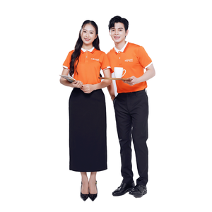 Conjunto de Uniforme Duradero Unisex para Cafetería, Restaurante y Panadería, Camisa Polo de Poliéster Tejido y Delantal, Ropa de Trabajo Personalizable para Personal - Product Image 3