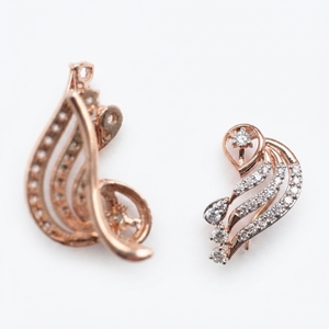 Round Diamond <b>Earrings</b> in 9K Rose Gold | 0.59 CT <b>Fine</b> Jewelry - Product Image 3