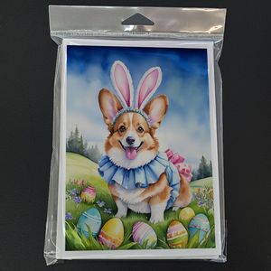 Corgi <b>Easter</b> <b>Egg</b> <b>Hunt</b> Whimsical A7 Size 5x7 Blank Note Cards Pack of 8 with Envelopes Greeting Cards - Product Image 3