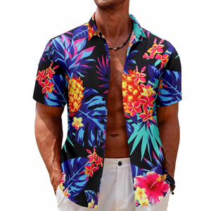 Chemises hawaïennes décontractées pour hommes, imprimées, pour la plage, vêtements d'été de haute qualité, chemise hawaïenne pour hommes, vêtements de plage décontractés tropicaux - Product Image 1