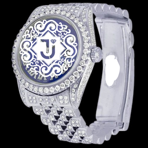 Reloj de cuarzo con diamantes de imitación VVS Moissanite, esfera cuadrada, completamente blanco, con correa plateada, analógico, de lujo, para hombre y mujer - Product Image 2