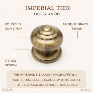 Pomo de Puerta de Latón Macizo de Primera Calidad con Acabado Antiguo |   Manija de Puerta Principal Resistente, Estilo Clásico Vintage, Herrajes de Entrada para el Hogar - Product Image 3