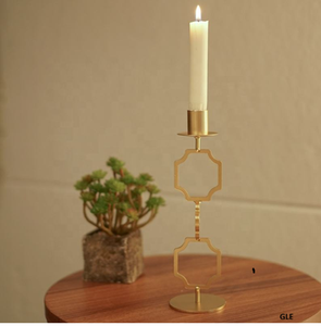 Luxury Gold Metal Wall Candle <b>Sconce</b> Set Geometric Linked Design Strong Finish Soft Warm Glow Ideal for Elegant Modern Decor - Product Image 1