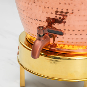 Hammered Copper Eco-Friendly Water Dispenser <b>Jar</b> Lid Manual <b>Tap</b> Brass Base Modern Drink Serving Pot Bar Accessories Custom Logo - Product Image 5