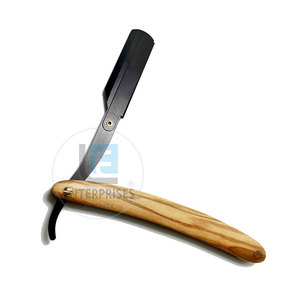 Factory Direct Supply Wood Handle Stainless Steel <b>Straight</b> Shaving Barber <b>Razors</b> in Stock Best Selling - Product Image 2