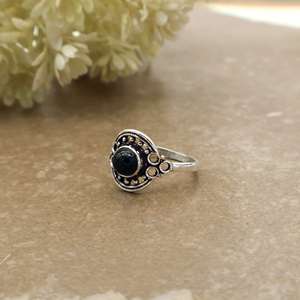 Brass Handmade 925 Sterling Silver Black Onyx Oxidized Tribal Boho <b>Statement</b> <b>Ring</b> - Product Image 5