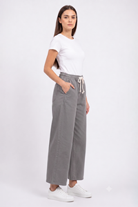 Women Drawstring Wide Leg Denim Jeans Loose Fit <b>Light</b> Wash Casual <b>Trousers</b> for everyday girls wear - Product Image 4