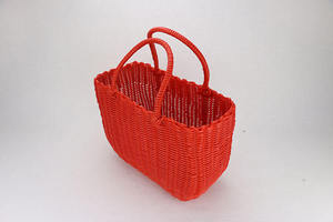 Bulk Price Eco-Friendly PP Rattan <b>Basket</b> Colorful Carrier Bag for Shopping Sundries Storage Kitchen Neatening Made in Vietnam - Product Image 5