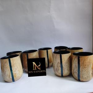MN EXPORTS Tazas de Té de Madera con Diseño Clásico, Juego de Tazas Duraderas para Té y Café, Uso Sostenible para la Tarde - Product Image 3