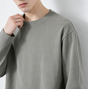 Camiseta Deportiva Casual de Manga Larga para Hombre, Color Sólido, Impresión Personalizada, Alta Calidad - Product Image 3