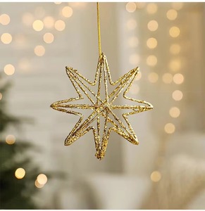 Creative metal holiday ornaments designed with snowflakes, Christmas trees, bells, <b>stars</b>, and festive symbolic patterns - Product Image 6
