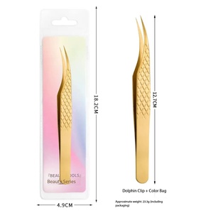Pince à épiler en acier inoxydable avec logo personnalisé, pointe en fibre pour extensions de cils, antistatique, outil durable pour les cils - Product Image 3