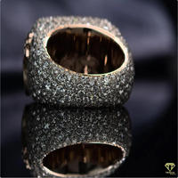 Bague de pinky Trisha Jewels en moissanite et diamant, en argent, style hip-hop glacé, pour homme, sertie en barre, certifiée IGI, bijoux de luxe