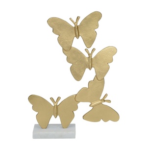 Escultura de Mariposa de Aluminio Chapado en Oro de Alta Calidad, Decoración Artística Moderna para Mesa, Hecha a Mano y Ecológica - Product Image 1