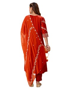 Ensembles de Kurta brodés pour femmes indiennes et pakistanaises avec travail de sequins, costumes pour femmes, robe Salwar Kameez pour adultes, qualité excellente - Product Image 4