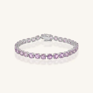 Bracelet en améthyste rose en argent sterling 92,5 KLSB-20661 - Product Image 2