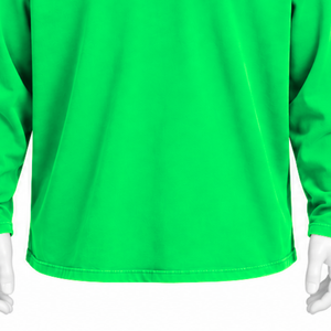 Camiseta de Manga Larga Oversize Verde Esmeralda con Cuello Redondo, Acabado Vintage Lavado, Hombros Caídos, Estilo Casual Urbano - Product Image 6