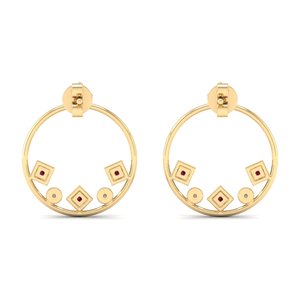 Boucles d'oreilles REYES au design luxueux, serties d'un rubis rond de 0,15 carat en argent sterling 925, certifiées GRA, avec fermoir à vis en moissanite - Product Image 4