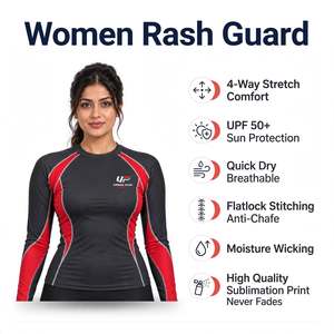 Advanced <b>Women</b> Rash Guard With Quick Dry Textile Ergonomic Stitching And Flexible Design <b>For</b> <b>Swimming</b> And Water Sports - Product Image 6