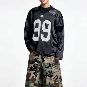 Jersey de Fútbol Americano Personalizado al por Mayor, OEM, de Alta Calidad, Unisex, para Hombre, Jersey Negro de Fútbol, Pedido al por Mayor - Product Image 2