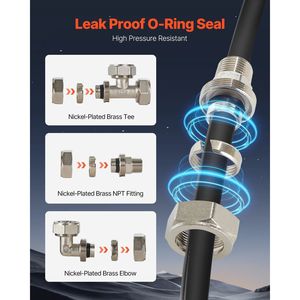 Kit Tubo per Compressore d'Aria in HDPE-Alluminio 100FT X 3/4'', Parti per Compressore Industriale, Antiperdita, Resistente alla Pressione, Facile da Installare - Product Image 6