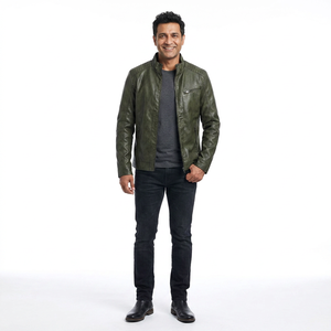 <b>Long</b> Sleeves High Quality Zipper Pockets Fur Style PU Leather <b>Jackets</b> for <b>Men's</b> Sports Wearing Leather <b>jacket</b> for <b>men</b> - Product Image 6